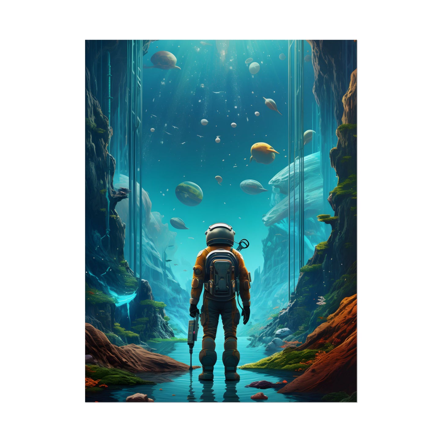 Futuristic Wilderness Explorer: Sci-fi Adventure Artwork - Poster