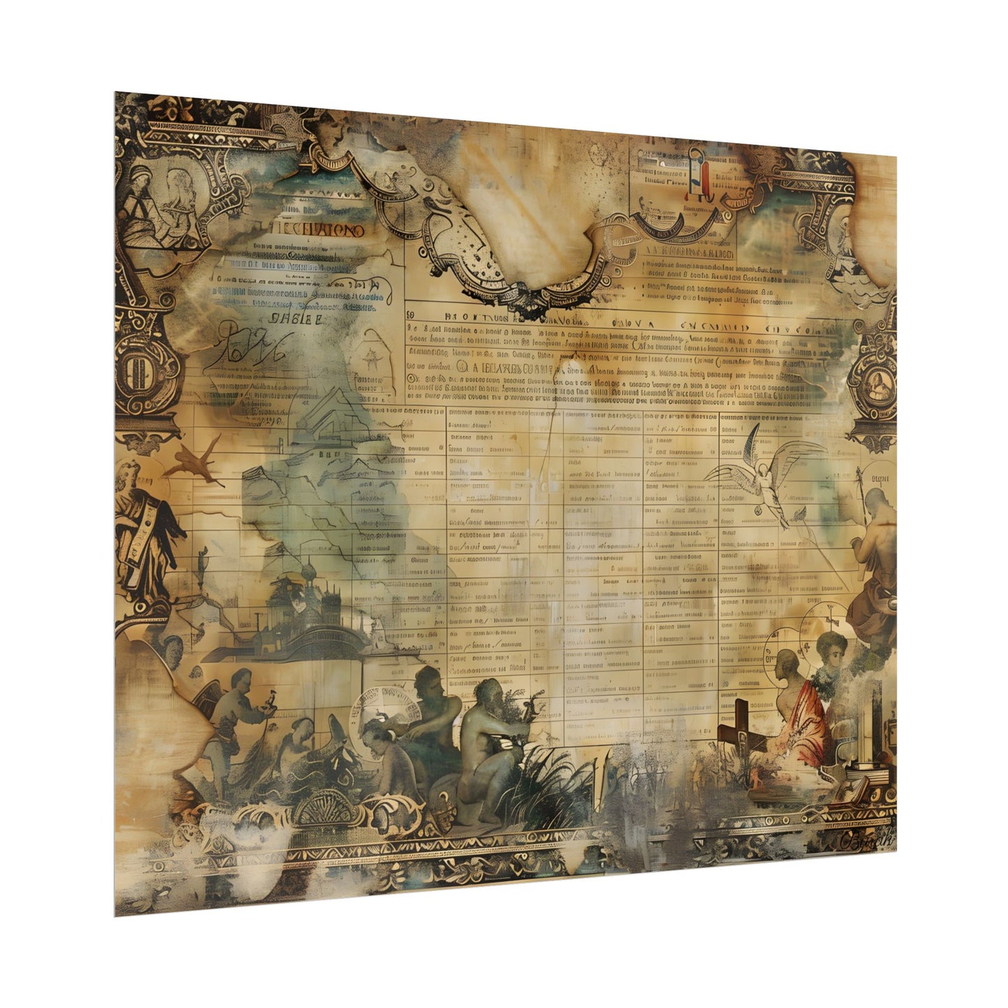 Vintage Biblical Scene: Medieval Art Poster - Poster