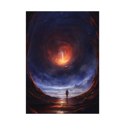 Mysterious Black Hole Cosmos: Space Art with Planetary Orbits - Poster