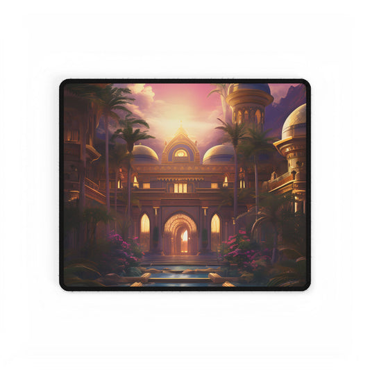 Mythical Desert Oasis: Arabian Nights-Inspired Artwork - Desk Mat