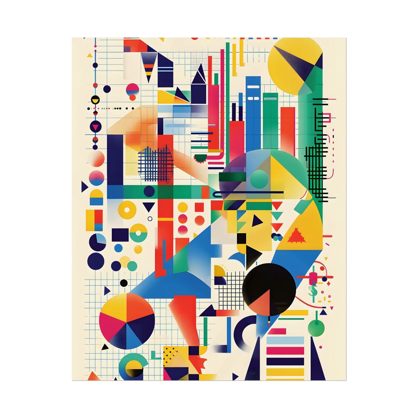 Colorful Educational Artwork: Statistical Illustration - Poster