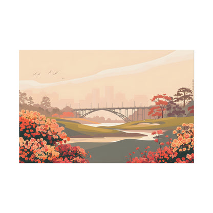 Retro Golf at Augusta: Vintage Illustration - Poster