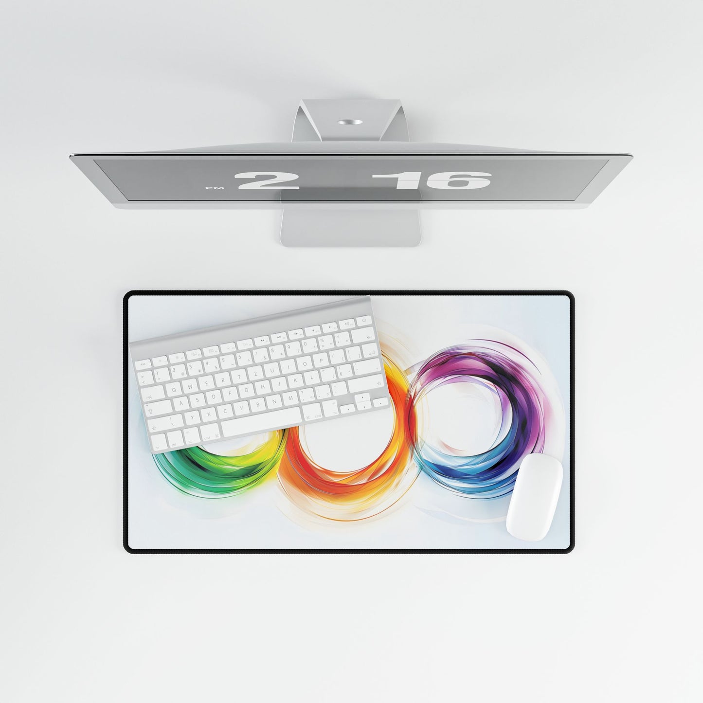 Colorful Swirls: Graphic Art Design - Desk Mat