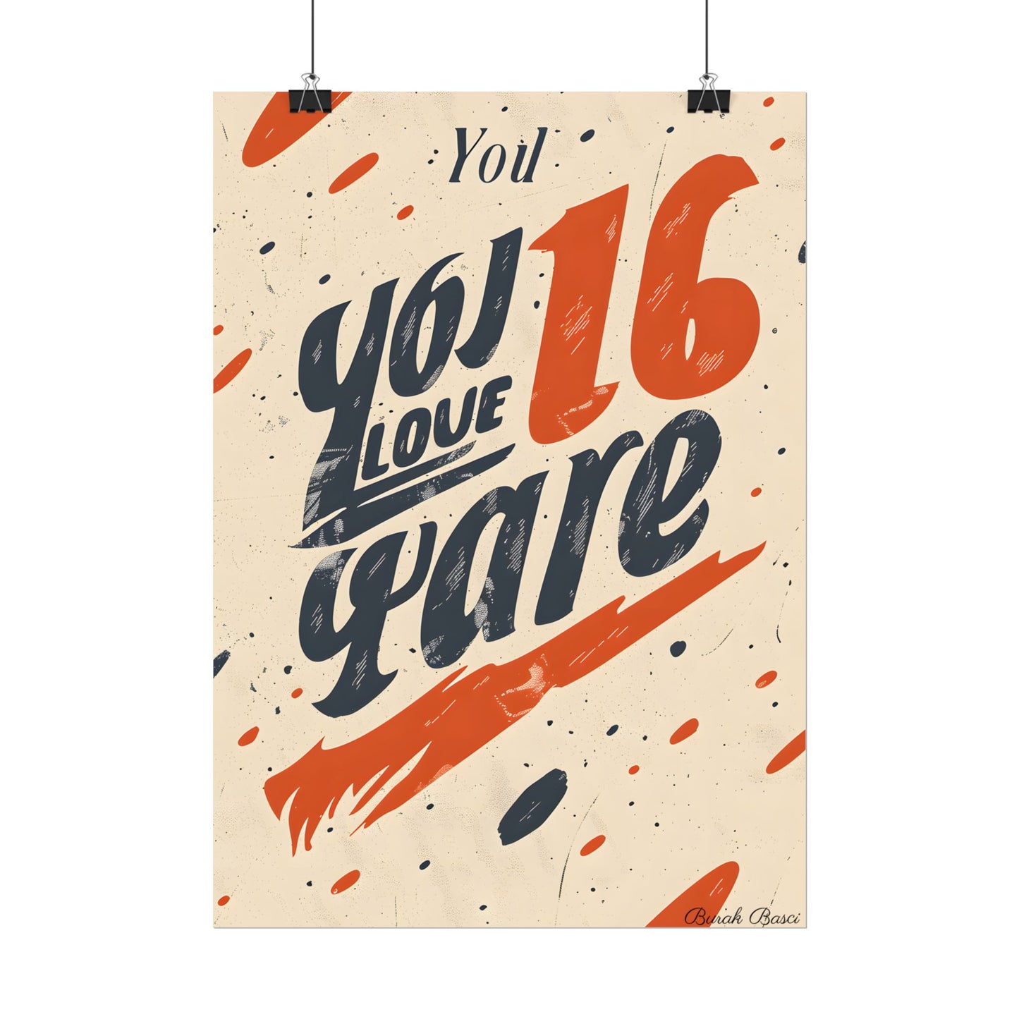 Vintage Distressed Poster Art: Red A - Poster