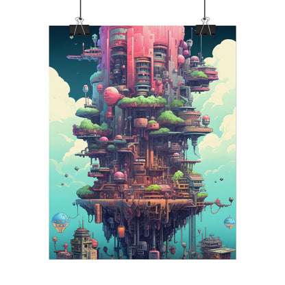 Gamified Pixelated Cyber-Pets: Colorful Digital Art - Poster