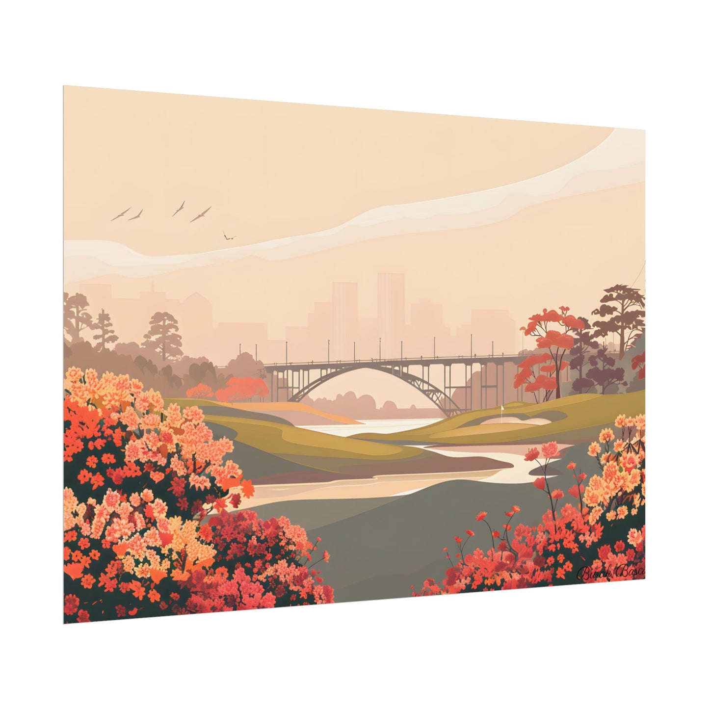 Retro Golf at Augusta: Vintage Illustration - Poster