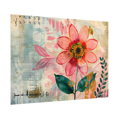 Blooming Growth: Whimsical Flower Art - Poster