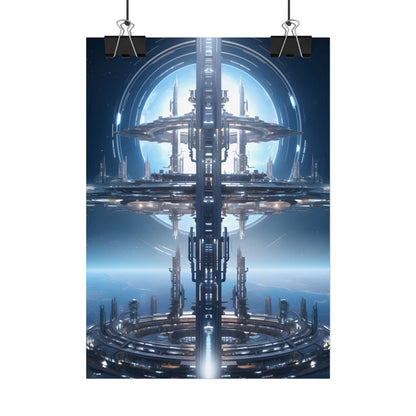 Massive Orbital Space Station: Detailed Artwork - Poster