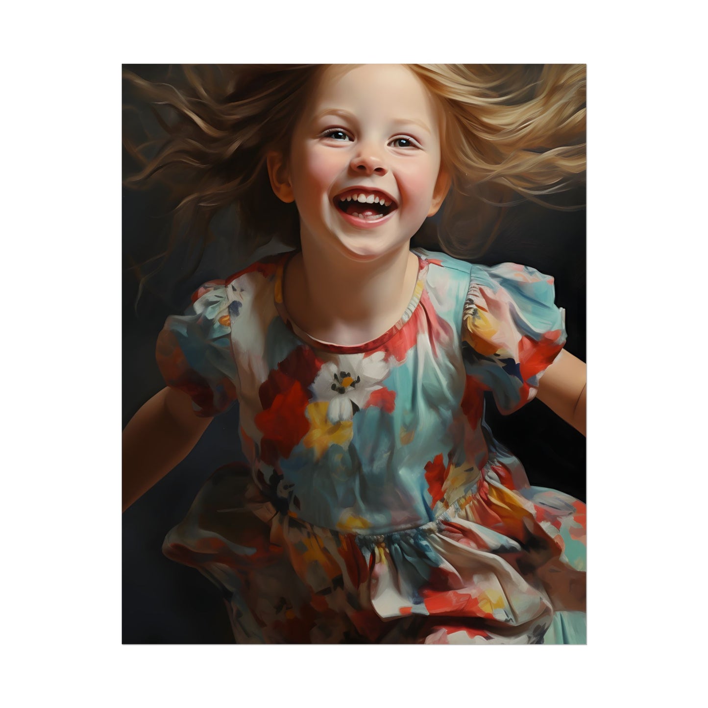 Childhood Innocence Portrait: Intimate Young Boy Artwork - Poster