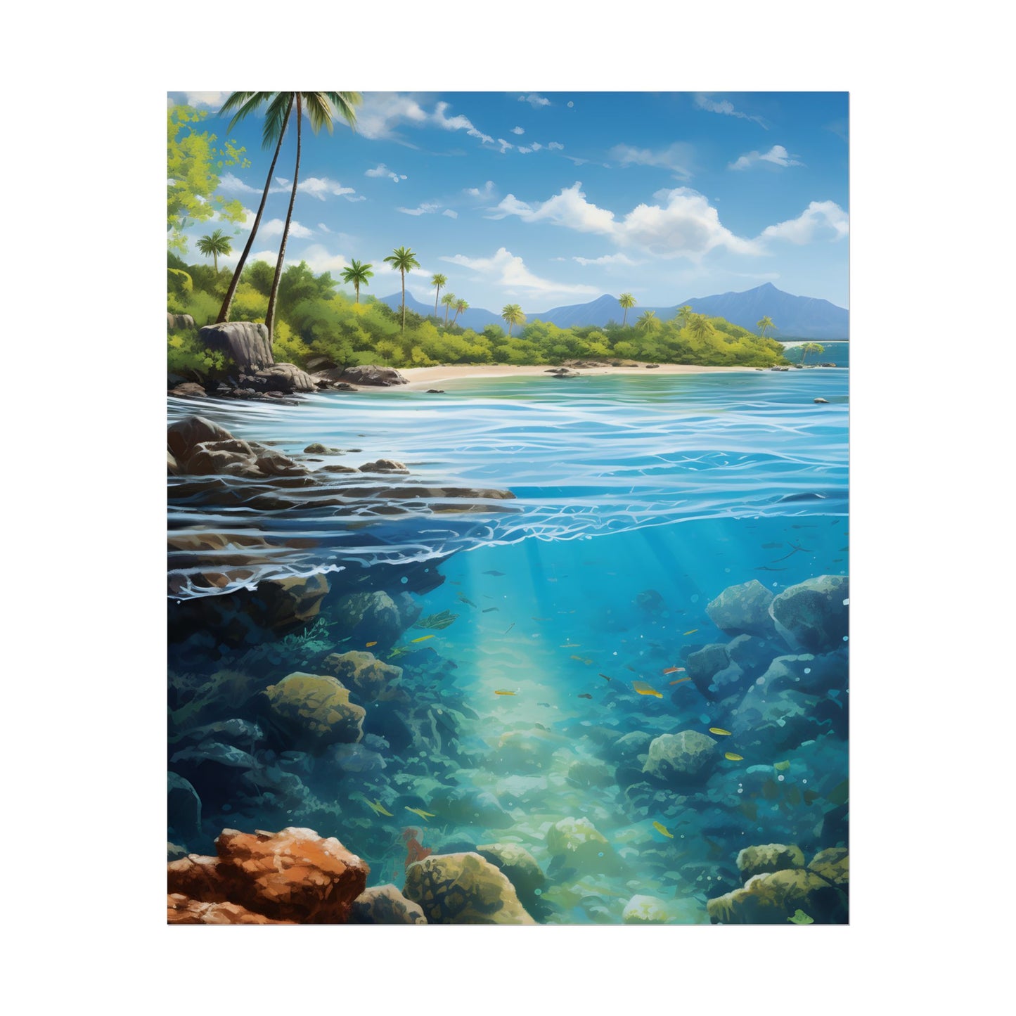 Tranquil Tropical Paradise: Relaxed Island Getaway Art - Poster