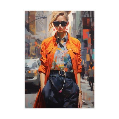 Urban Fashionista: City Chic Digital Artwork - Poster
