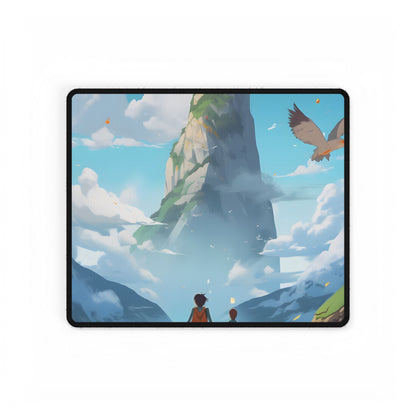Peaceful Meadow Encounter: A Serene Moment with Two Friends - Desk Mat
