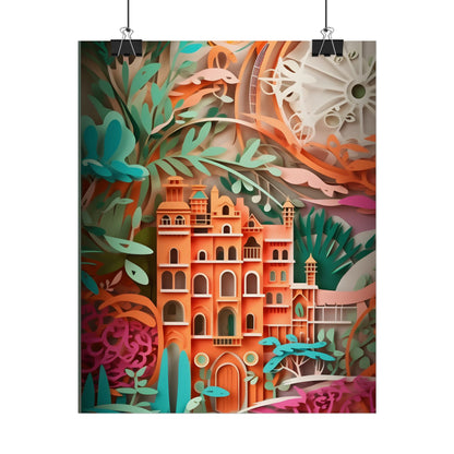 European Paper Quilled Landscape: Artistic Craftsmanship - Poster