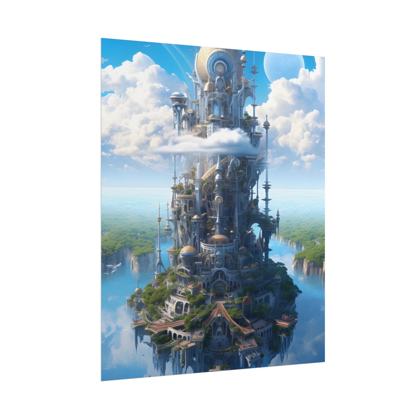 Floating City of Columbia: Breathtaking Aerial View - Poster