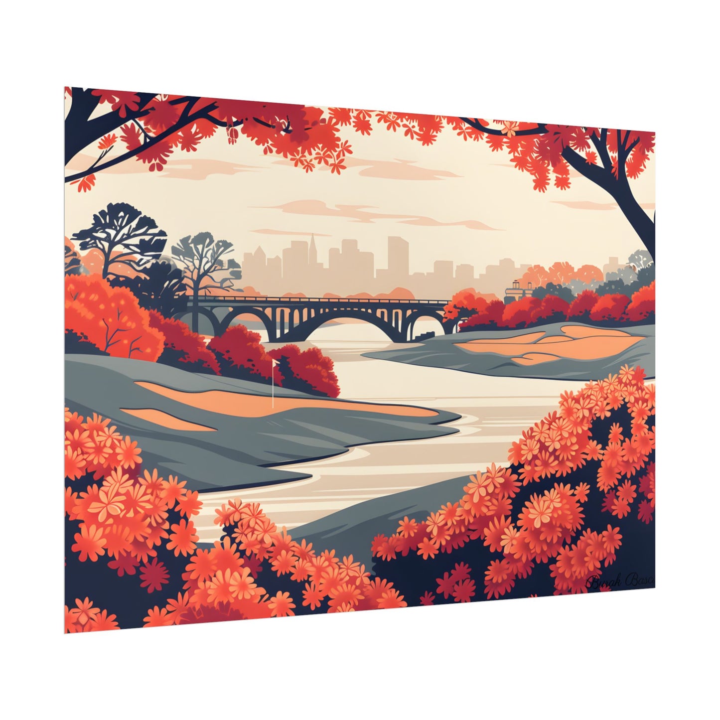 Retro Golf Course Illustration: Classic Greens - Poster