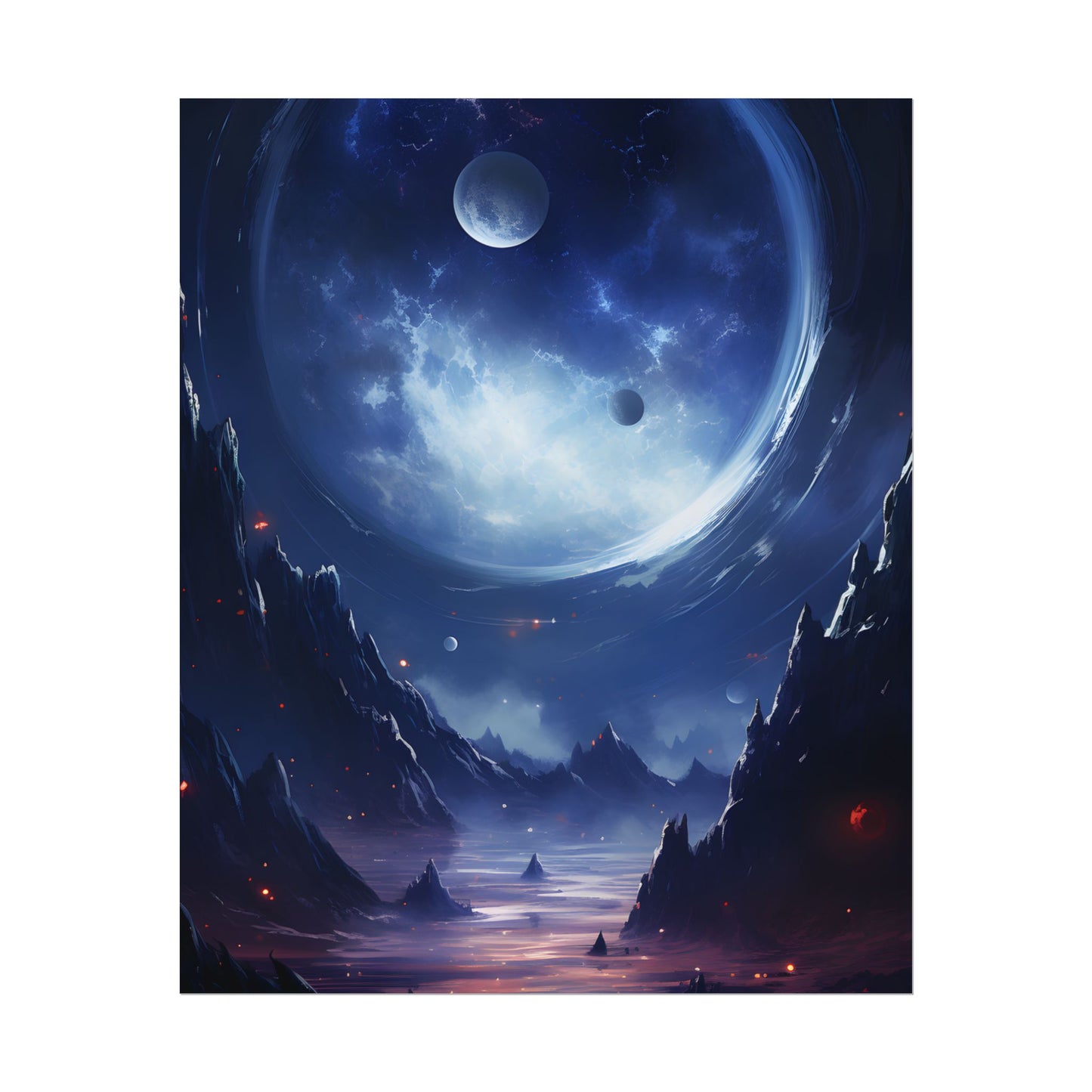 Cosmic Encounter: Black Hole Space Art - Poster