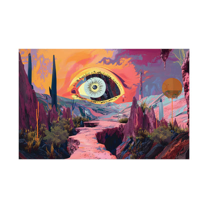 Surreal Eye: Vibrant Landscape Digital Art - Poster