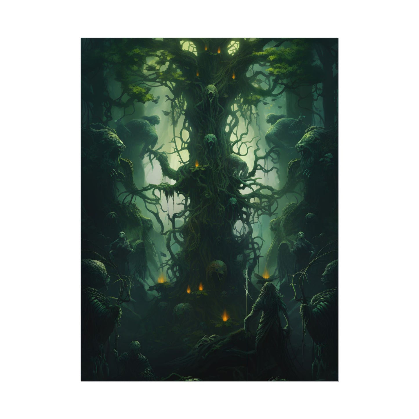 Mystical Forest Guardians: Ancient Tree Spirits Unite - Poster