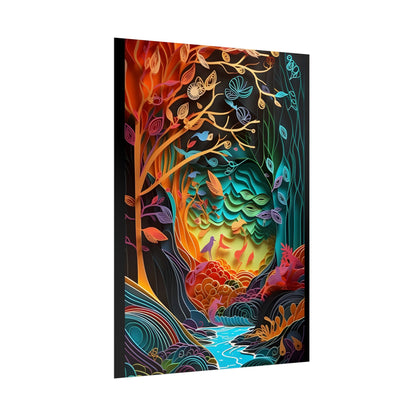 Peaceful Island Oasis: Paper Quilling Landscape Art - Poster