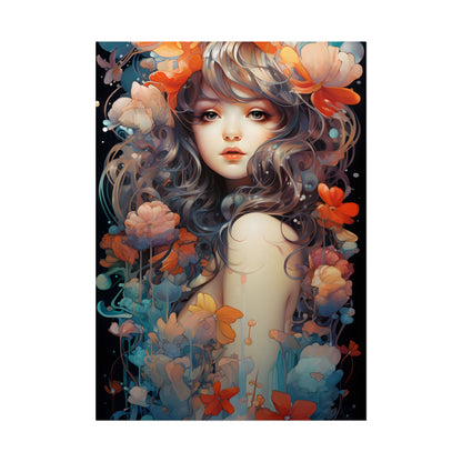 Peaceful River Garden: A Tranquil Landscape with Roses - Poster