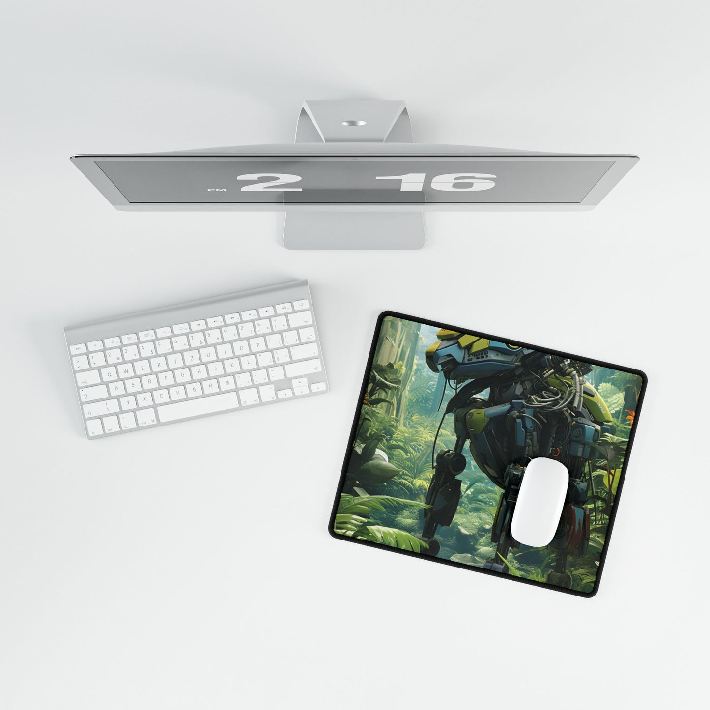 Robotic Wildlife Sanctuary: AI-Operated Haven - Desk Mat