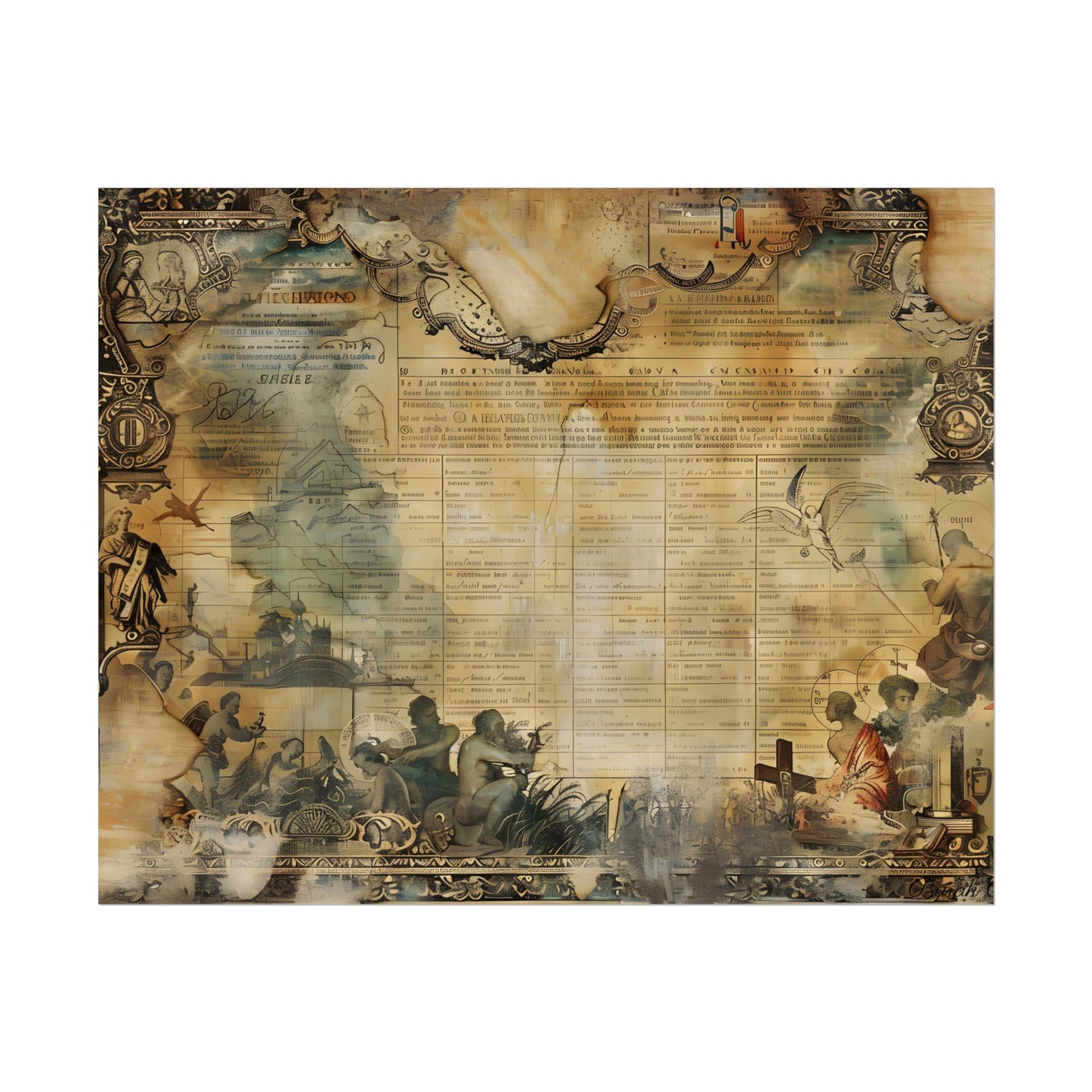 Vintage Biblical Scene: Medieval Art Poster - Poster