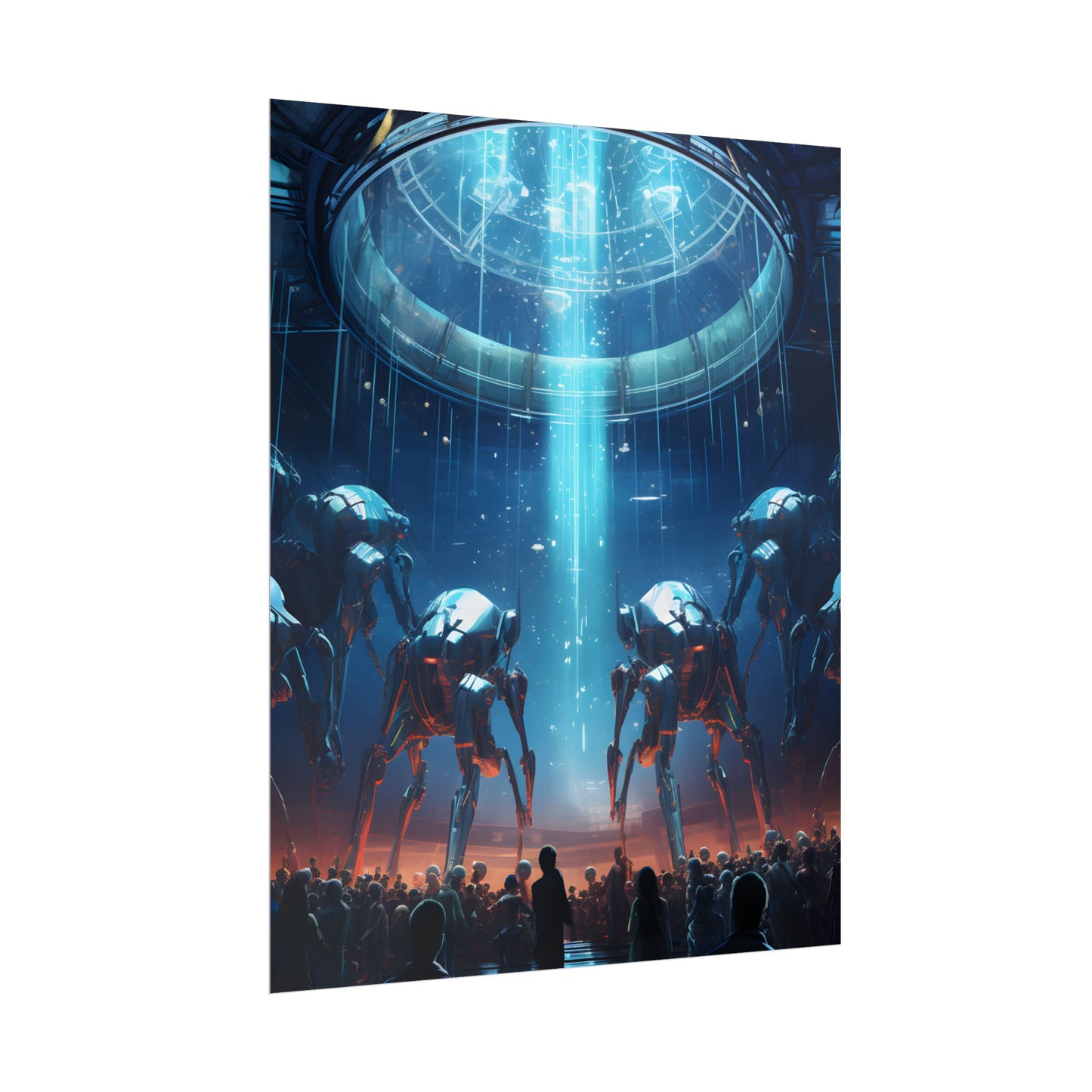 Vibrant Robot Symphony: A Harmonious Blend of Human and Robotic Musicians - Poster