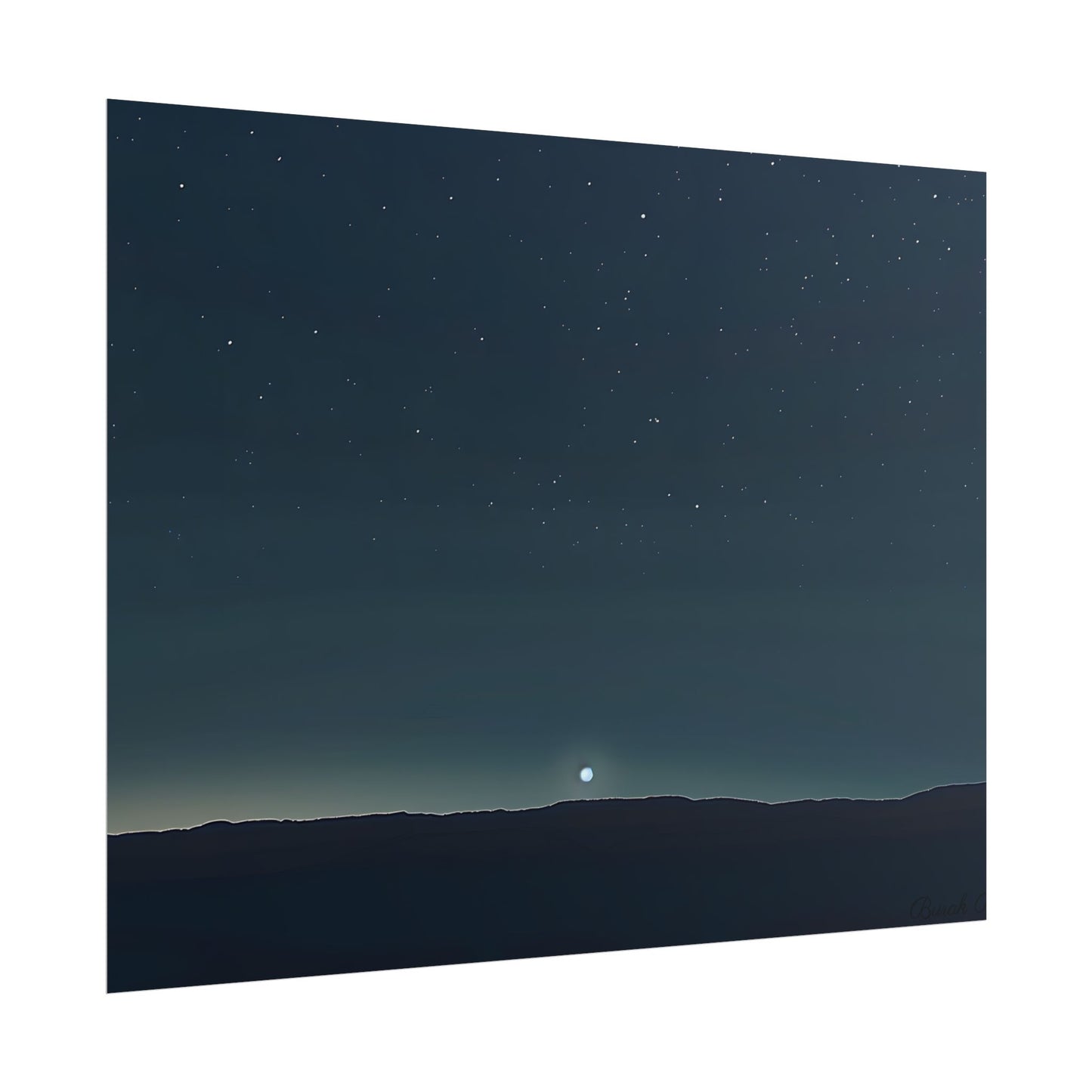 Minimalist Night Sky: Celestial Artwork with Stars and Palette - Poster