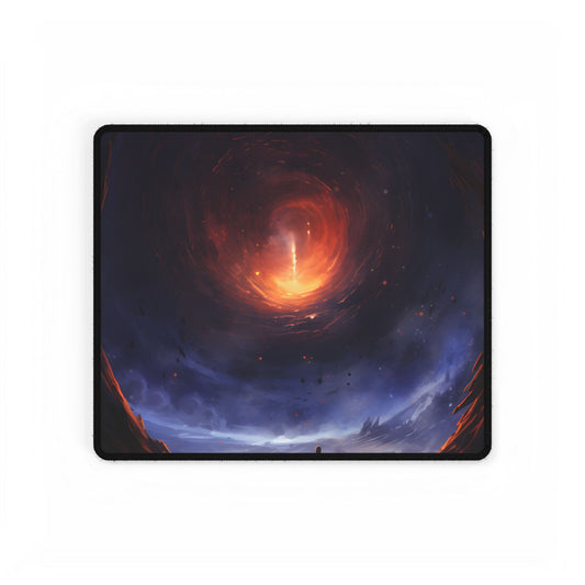Mysterious Black Hole Cosmos: Space Art with Planetary Orbits - Desk Mat