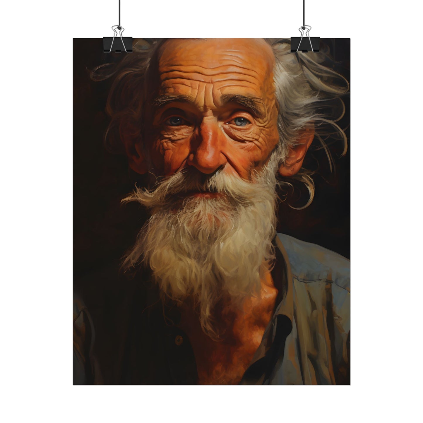 Elderly Wisdom: A Portrait of Timeless Senior Reflection - Poster