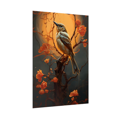Enigmatic Songbird Guardian: Urban Artwork - Poster