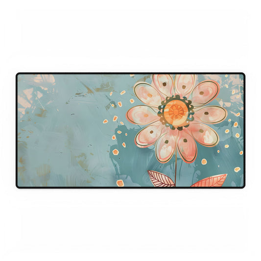 Whimsical Growth Mindset Flower: Blooming Art - Desk Mat