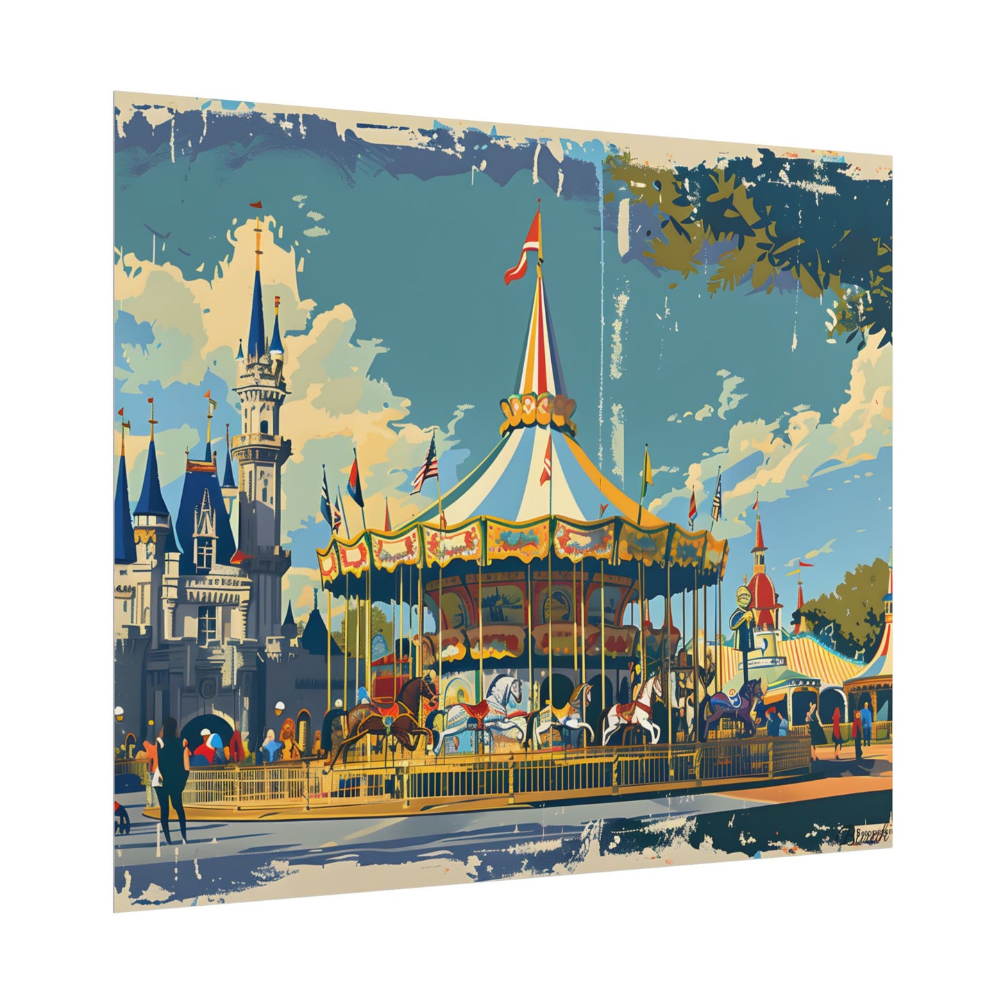 Vintage Disney Nostalgia: Retro Attraction Poster Art - Poster