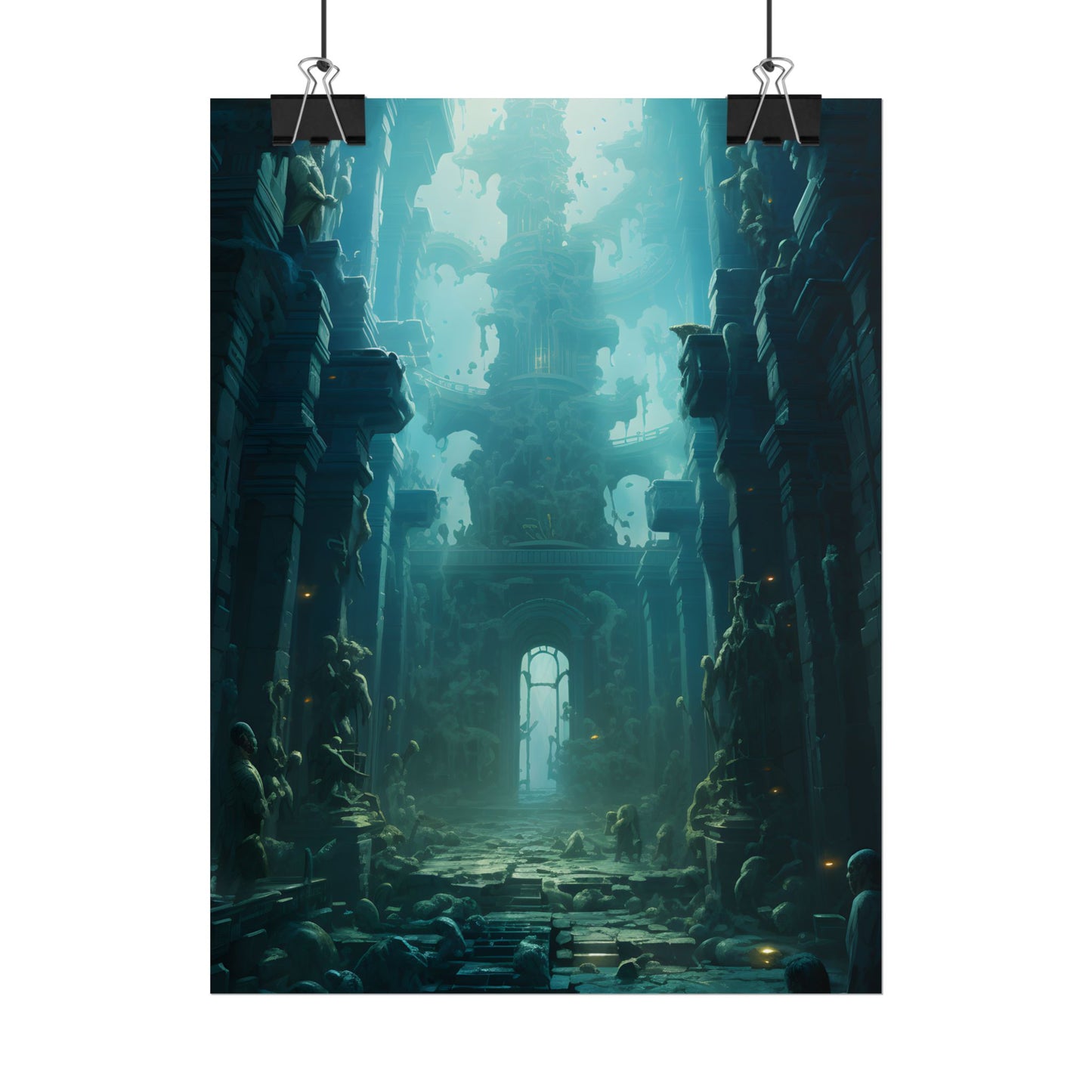 Lost Underwater Civilization: Ancient Ruins in Sunken Depths - Poster