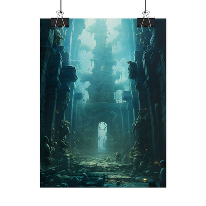 Lost Underwater Civilization: Ancient Ruins in Sunken Depths - Poster
