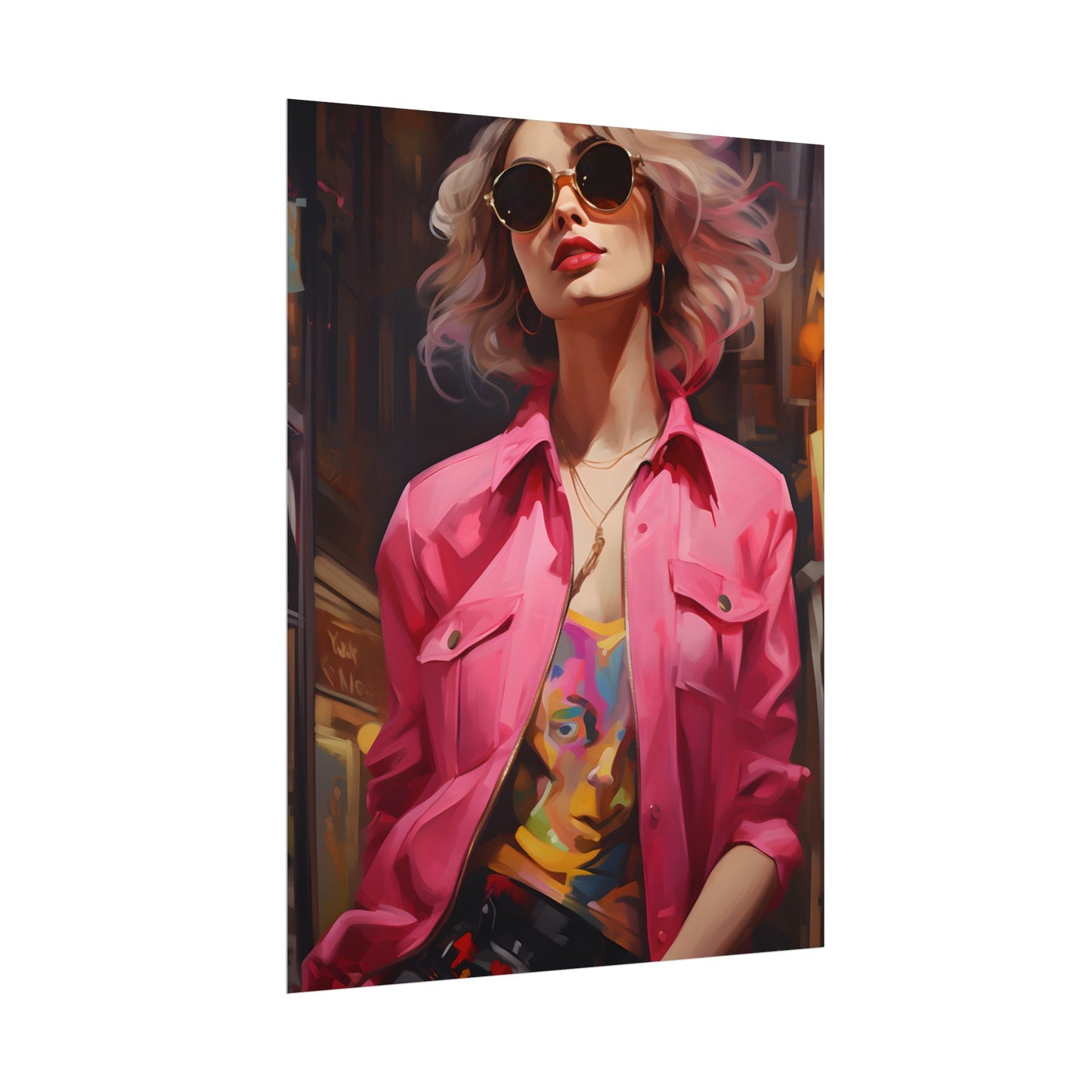 Urban Fashionista: City Chic Style Portrait - Poster