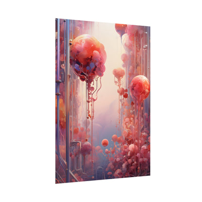 Futuristic Cyber Dreamscape: Abstract Digital Art - Poster