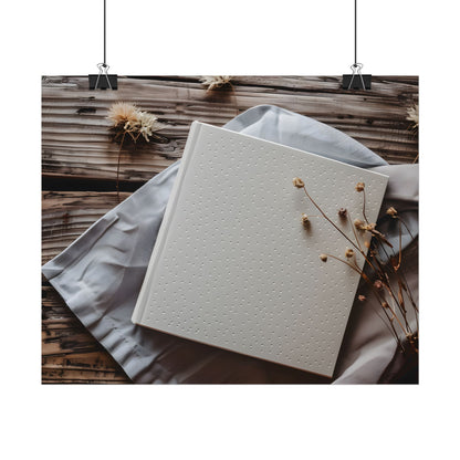 Minimalist Notebook with Embossed Dot Pattern - Poster
