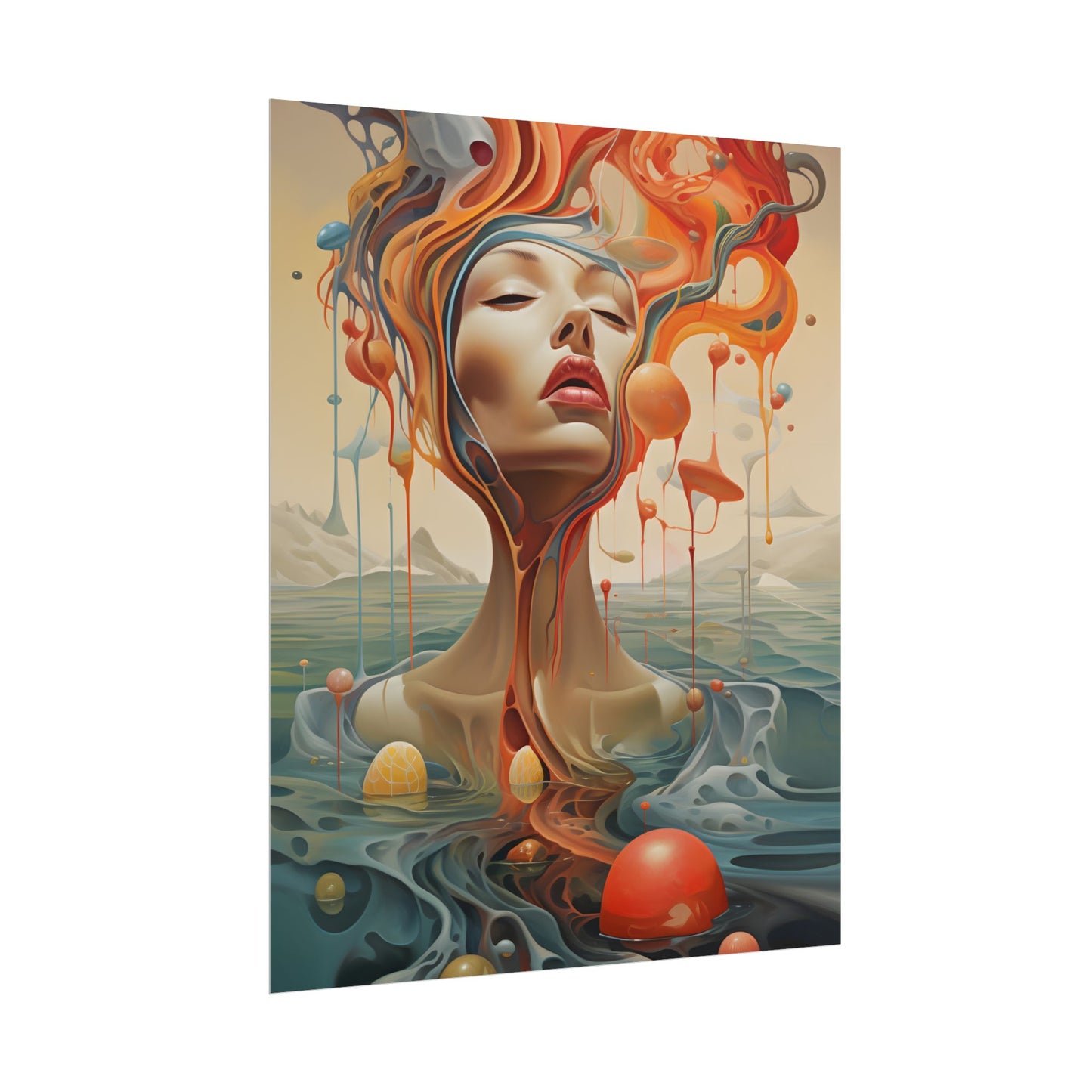 Surreal Dreamscape: Vibrant Psychedelic Colors - Poster