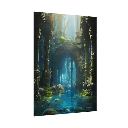 Mysterious Sunken Ancient Civilization: Underwater Artwork - Poster