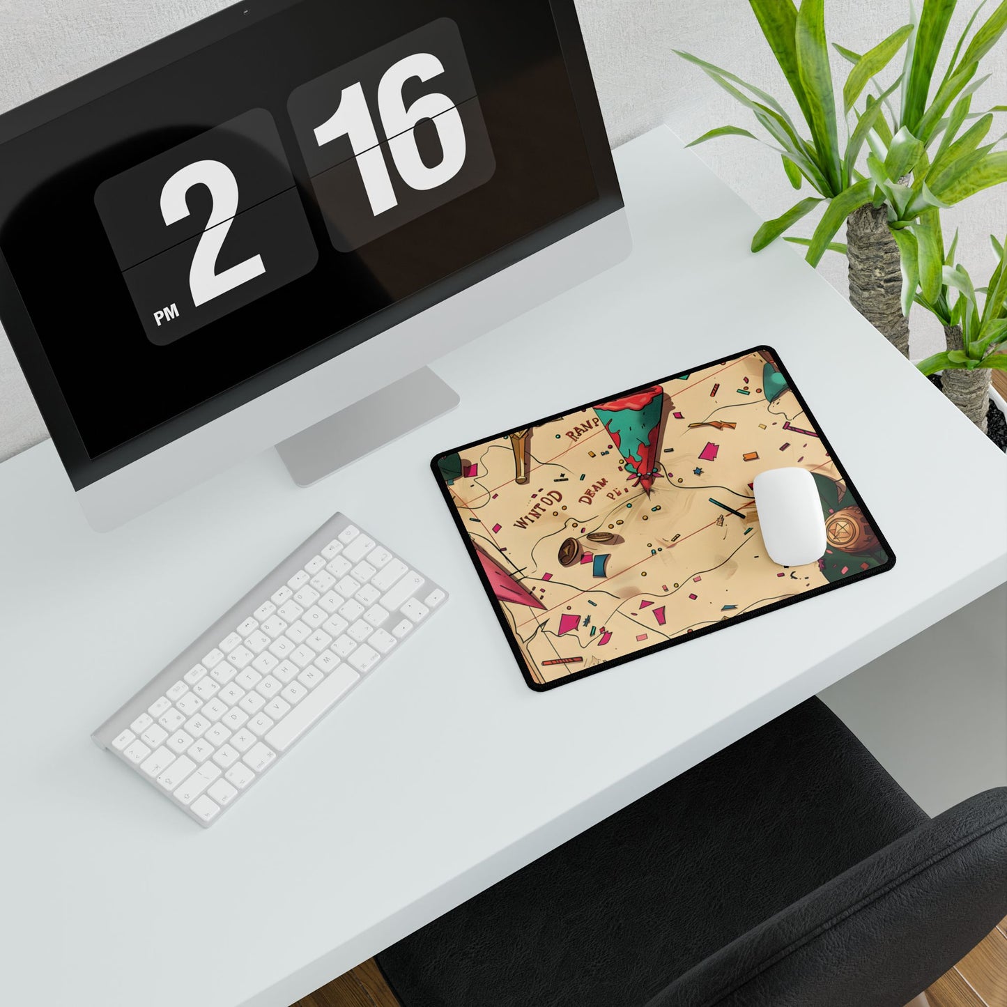 Whimsical Portrait with a Large Nose - Desk Mat