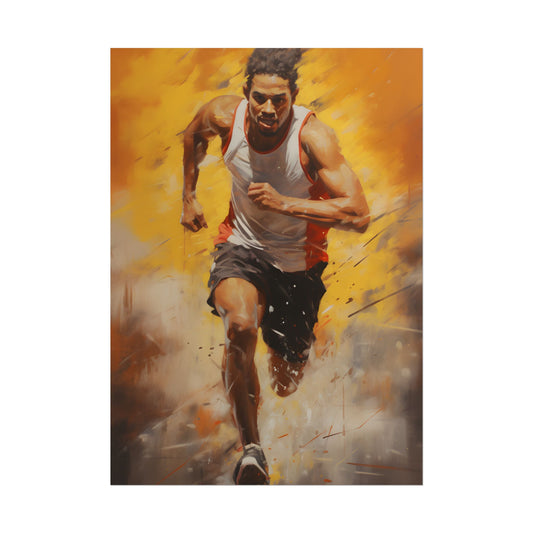 Focused Athlete: Intense Moment in Action - Poster