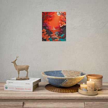 Vibrant European Landscape: Colorful Paper Quilling Art - Poster