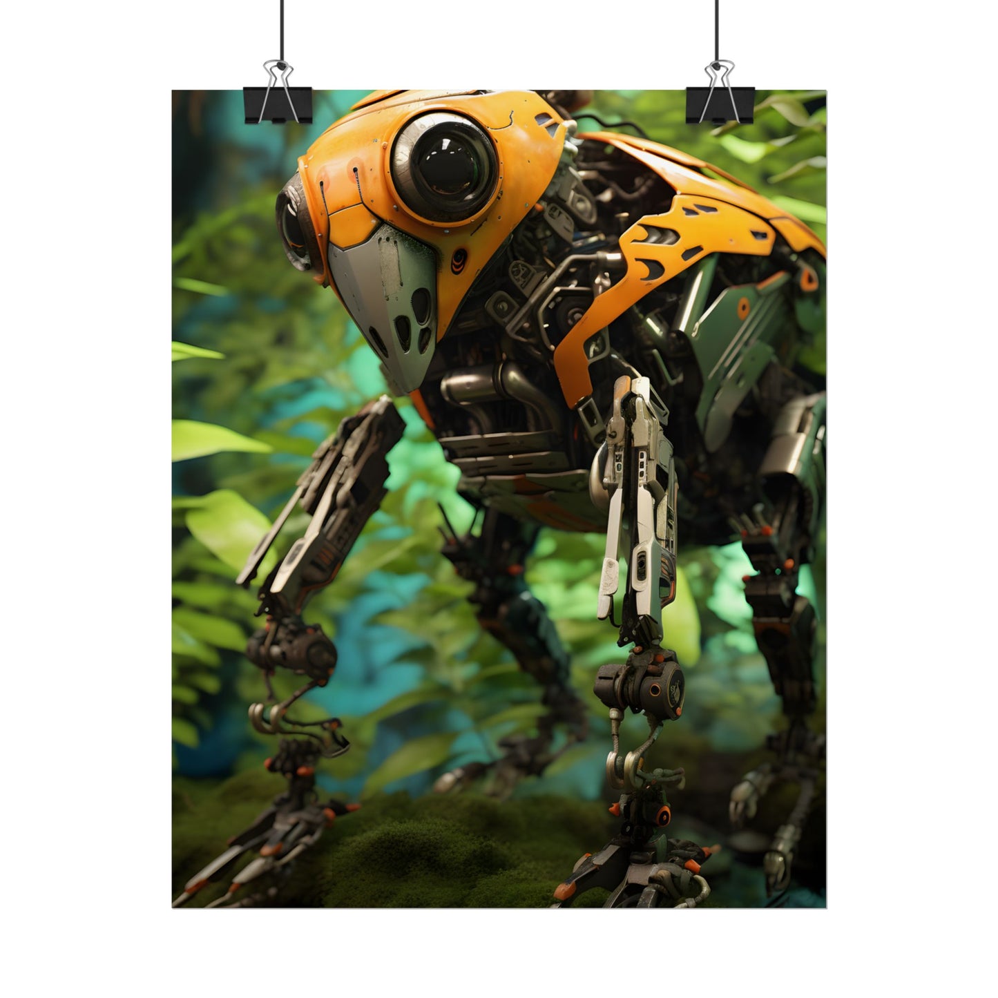 Robotic Wildlife Sanctuary: AI-Operated Guardian in Bloom - Poster