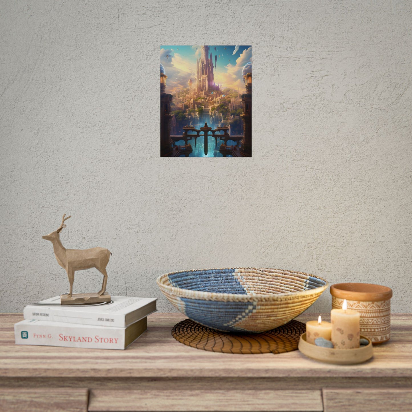 Floating Columbia: Breathtaking Serene Cityscape Artwork - Poster