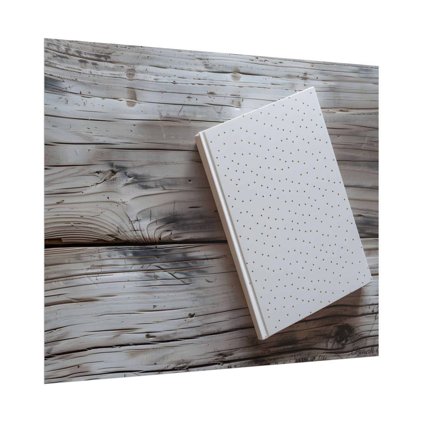 Minimalist Notebook with Embossed Dot Pattern: Unique Stationery Art - Poster