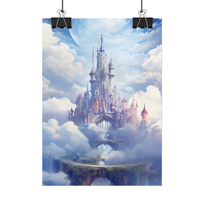 Floating Fantasy City: Celestial Digital Art - Poster