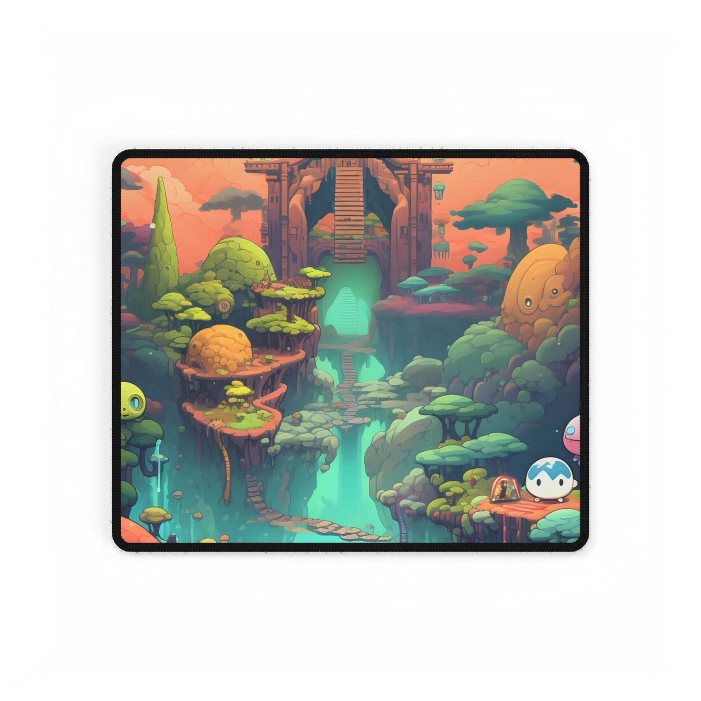 Gamified Pixel Pets: Colorful Cyber Companions - Desk Mat