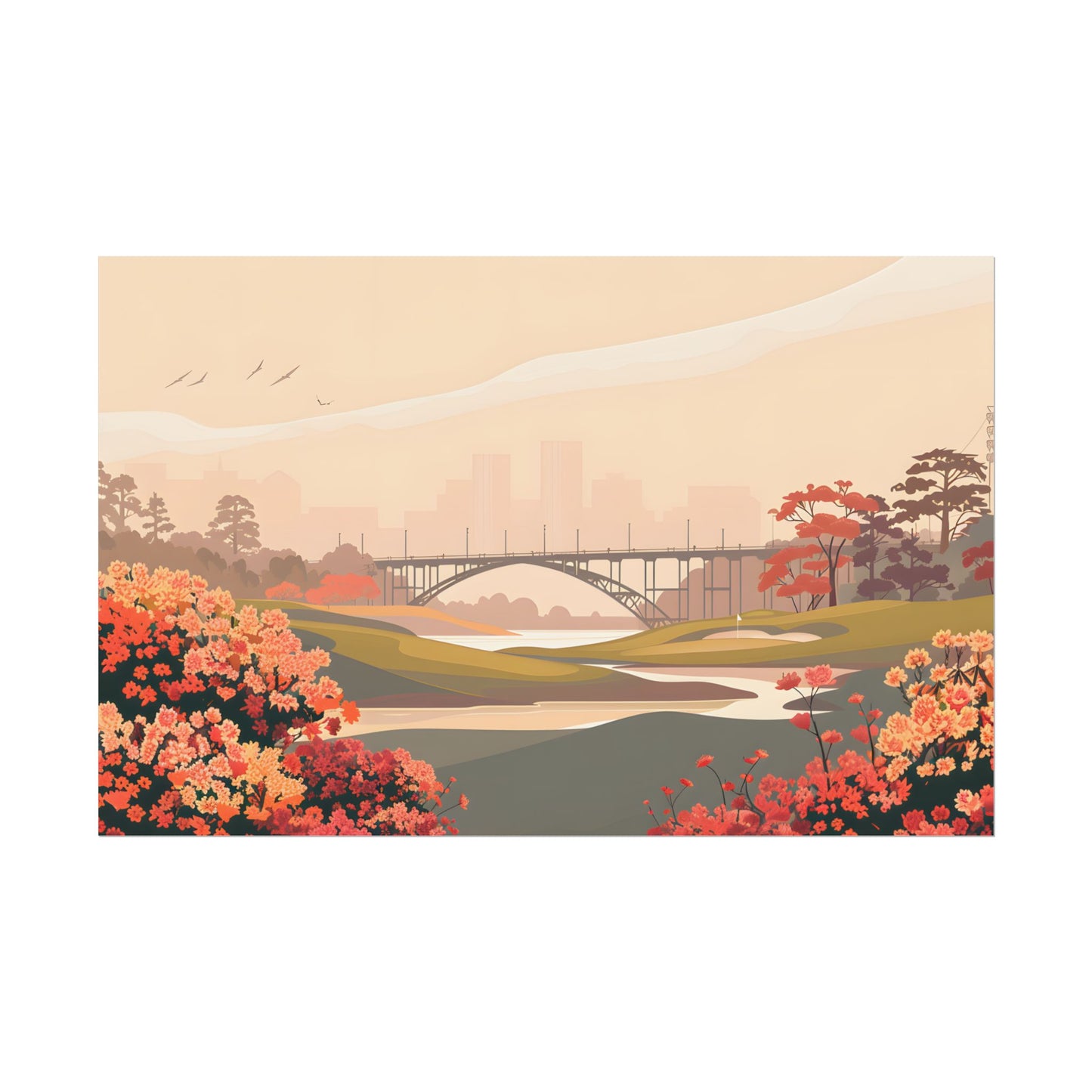 Retro Golf at Augusta: Vintage Illustration - Poster