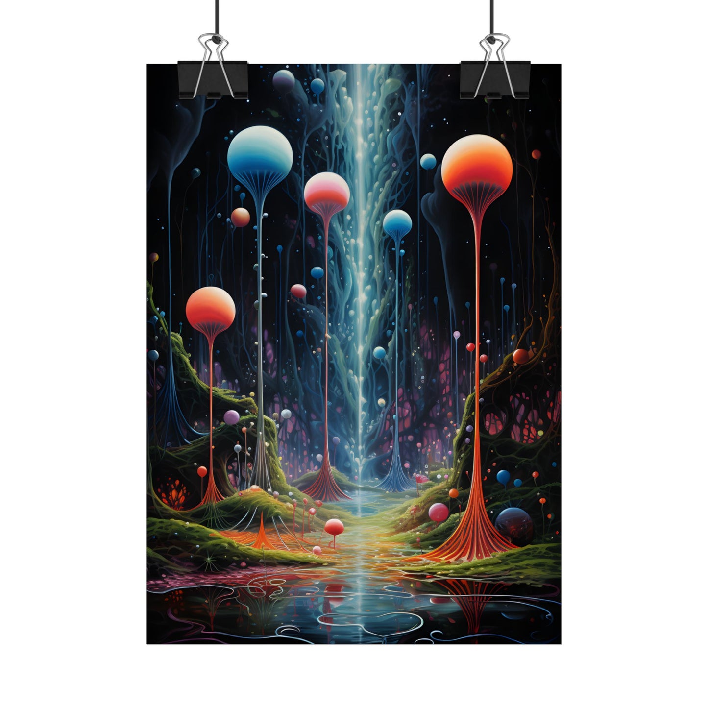 Celestial Dreams: Soft Blue Art Gallery - Poster